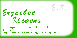 erzsebet klemens business card