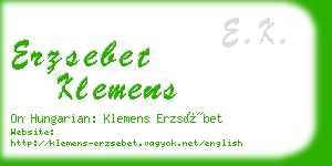 erzsebet klemens business card